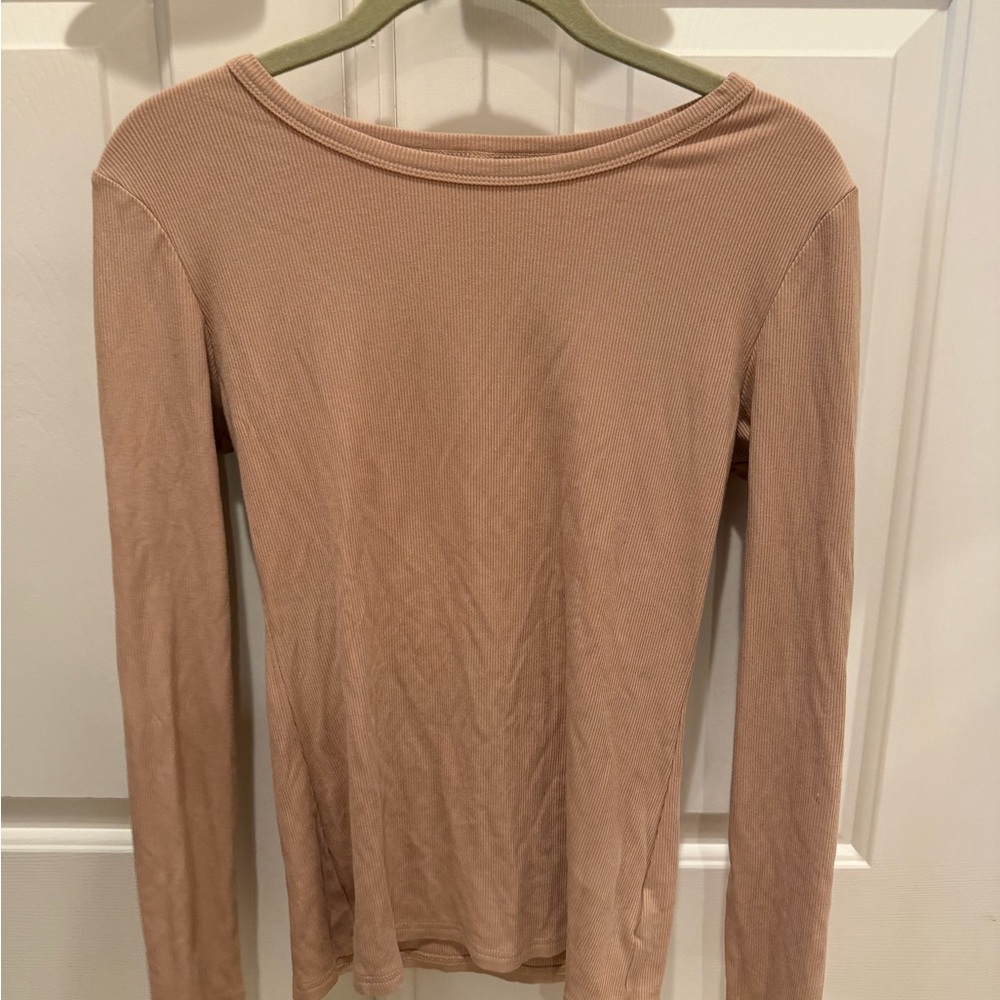 Women's Long Sleeve Tan Top